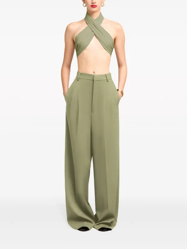 Amiページ AMI Paris Zijden Wikkeltop | Groen | FARFETCH NL