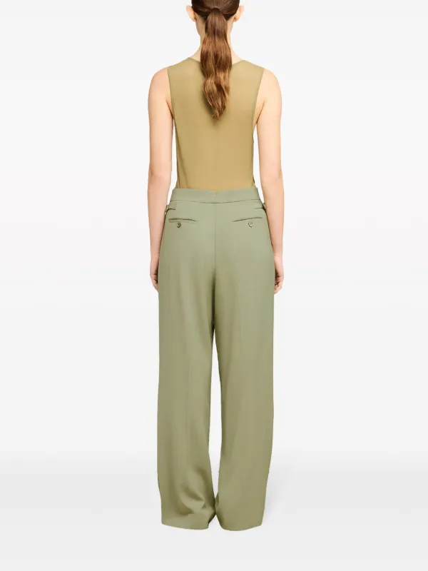 AMI Paris straight-leg Twill Trousers | Green | FARFETCH TW