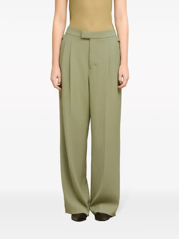 パンツ AMI Women Straight Pants FTR418 WV0037317 Green AMI Paris wide-leg Trousers | Green | FARFETCH