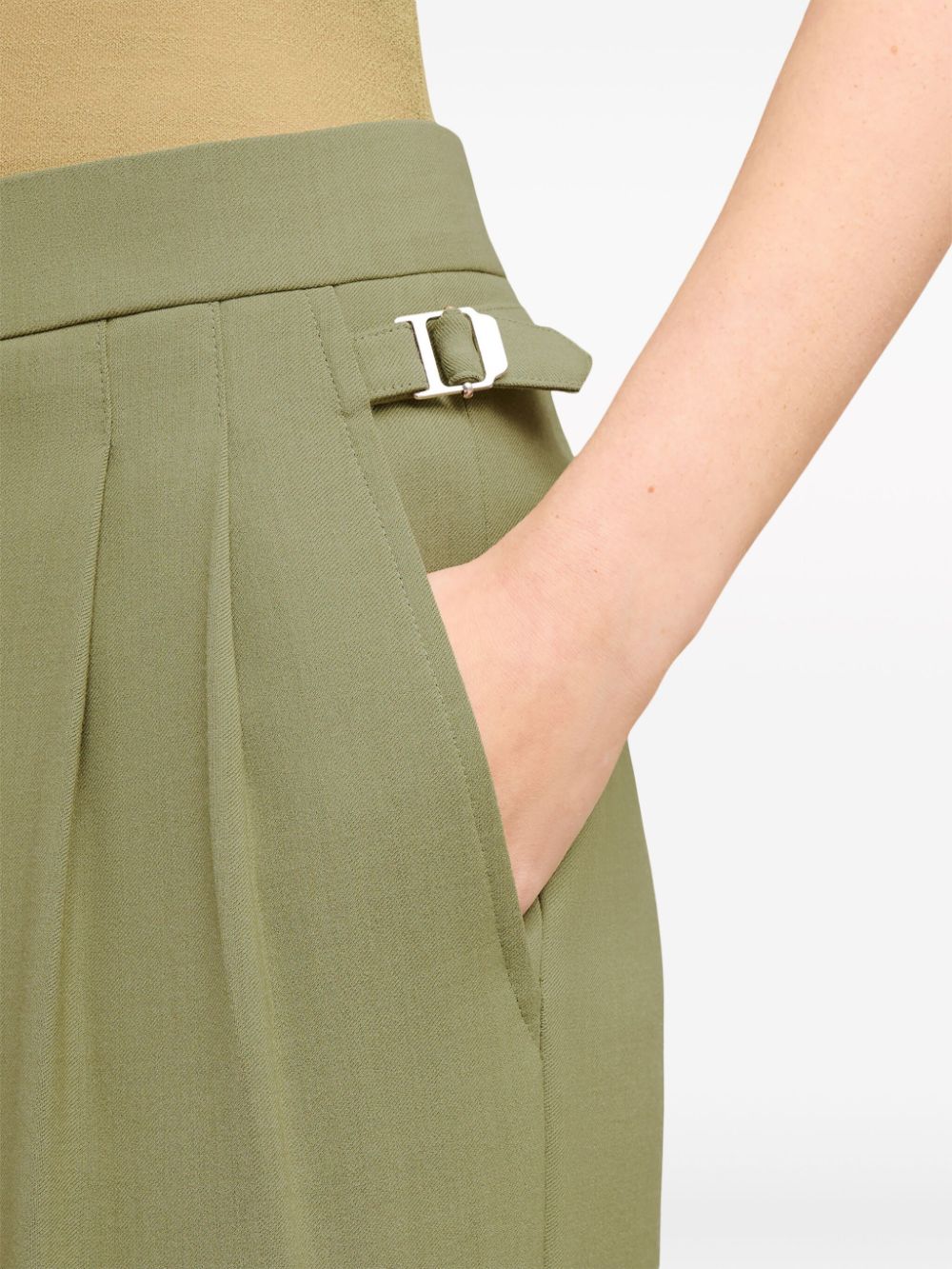 Shop Ami Alexandre Mattiussi Pressed-crease Straight-leg Trousers In Green