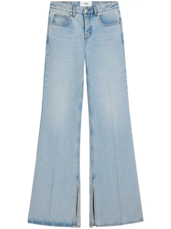 デニム・ジーパン AMI PARIS Flared jeans AMI Paris high-rise flared-leg Jeans | Blue | FARFETCH