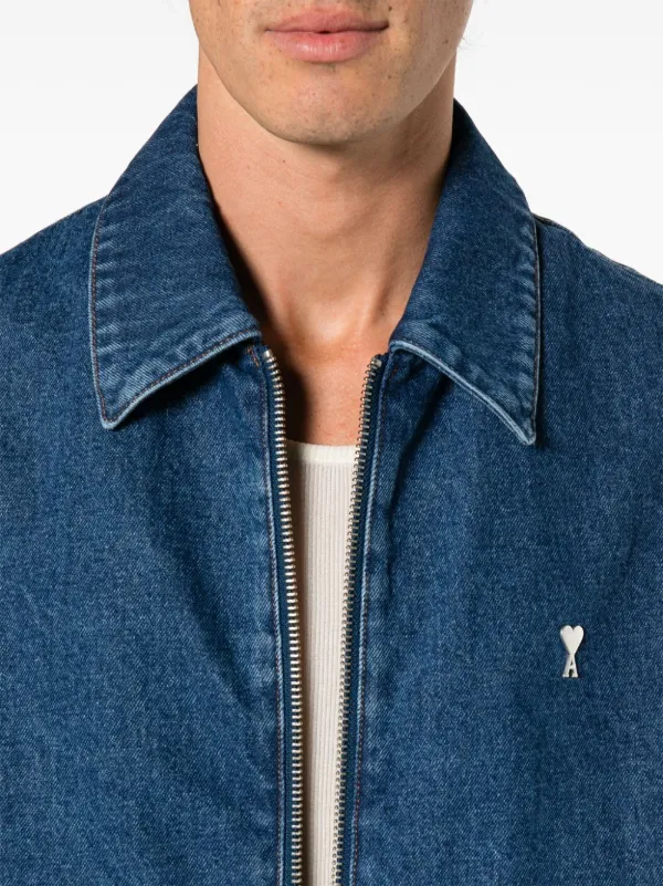 AMI Paris Jeansjacke Mit Ami De Coeur-Schild - Farfetch
