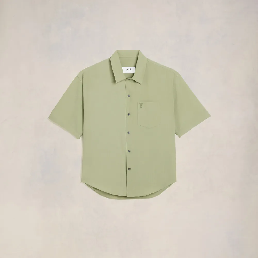 Camp Collar Short Sleeve Shirt Green for Men - M - AMI Paris