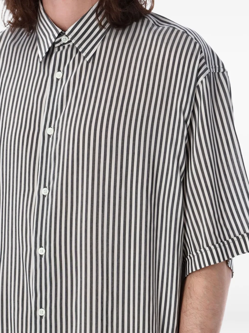 AMI Paris Gestreept bowlingshirt Wit