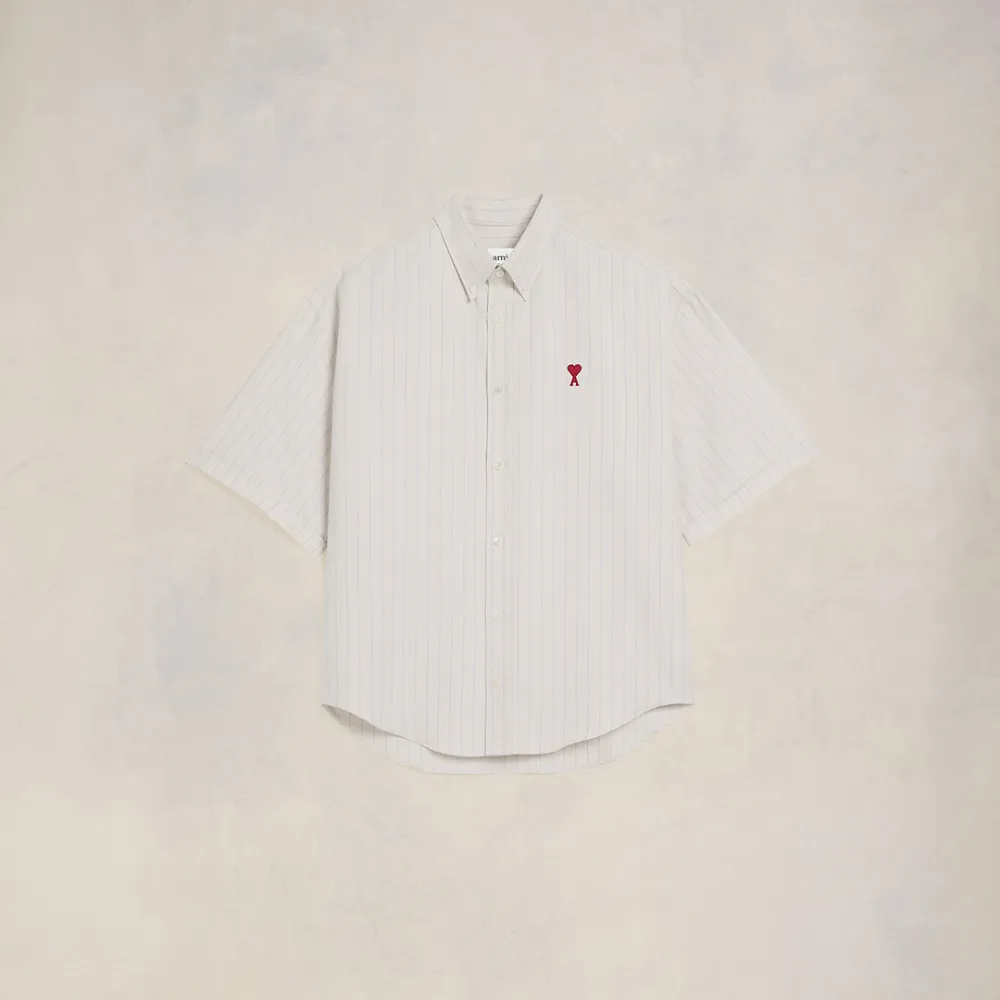 Boxy Fit Short Sleeve Shirt White for Men - XXL - AMI Paris