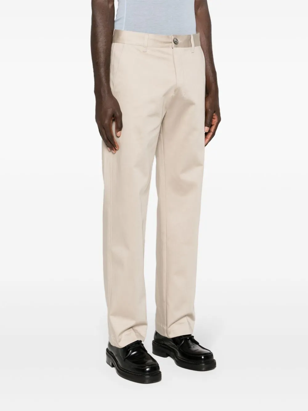 AMI Paris Mid waist katoenen chino Beige