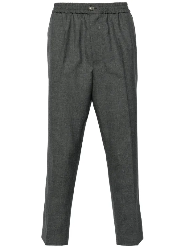 AMI Paris mid-rise Cropped Tapered Trousers Grey FARFETCH PH