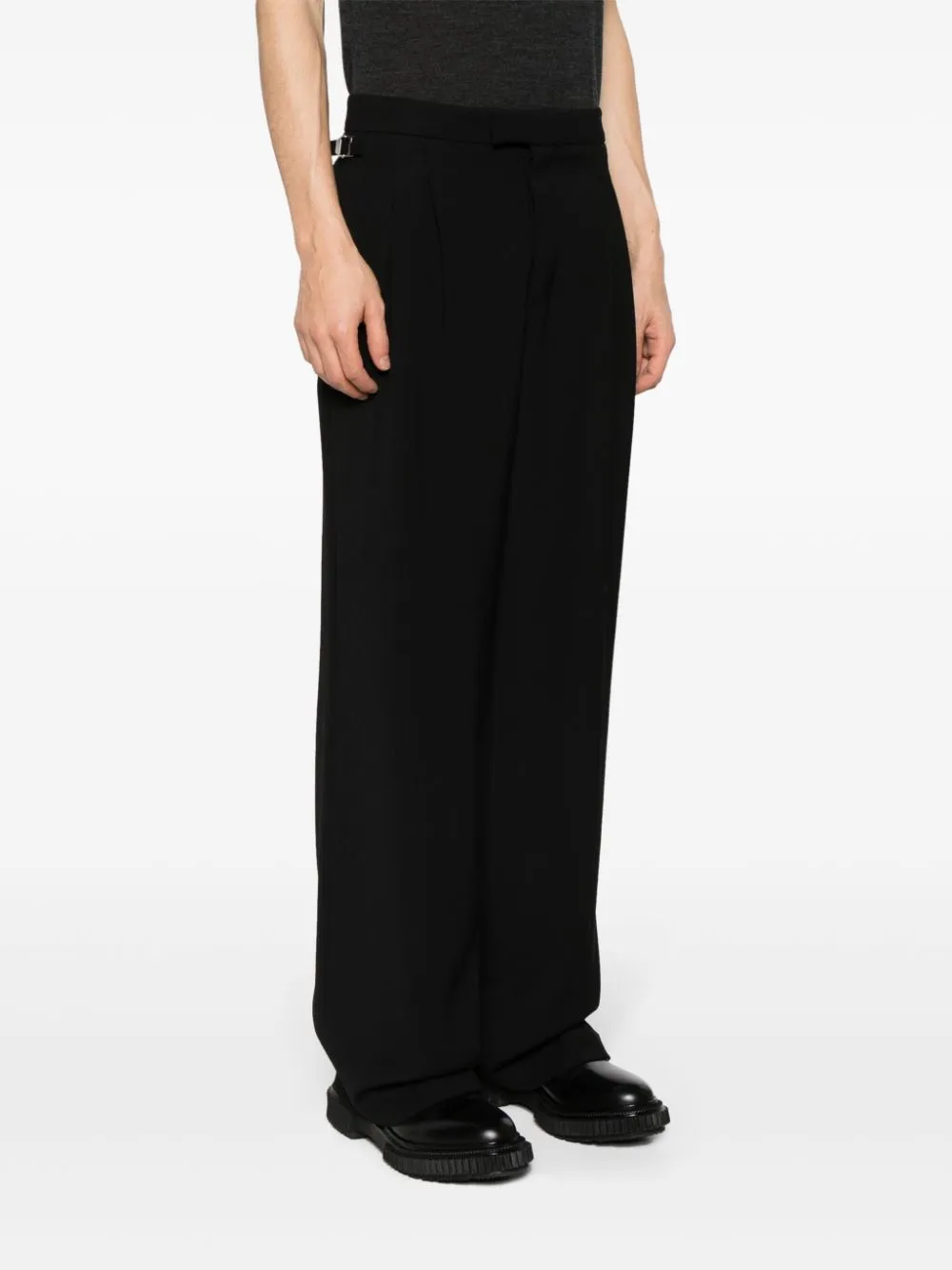 AMI Paris Straight twill pantalon Zwart