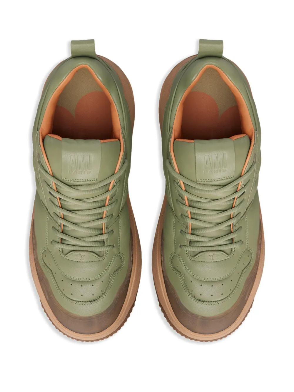 Shop Ami Alexandre Mattiussi Ami Sn1509 Low-top Sneakers In Green