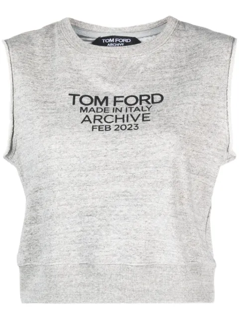 TOM FORD logo-print cotton tank top
