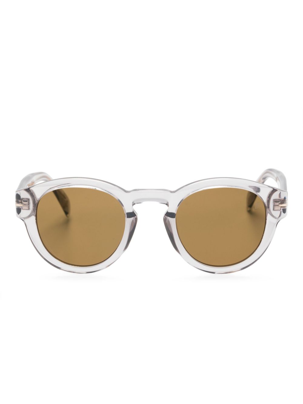 Eyewear By David Beckham Round-frame Tinted Sunglasses In Grey
