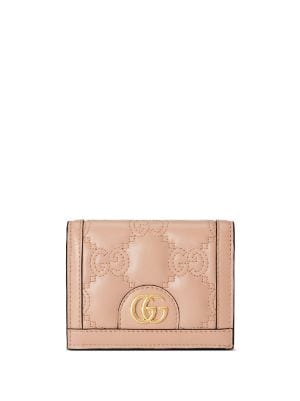 GG Marmont keychain card case in light pink leather