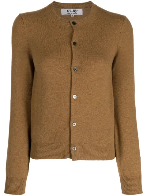 Comme Des Garçons Play Cardigan de tricô leve em lã 