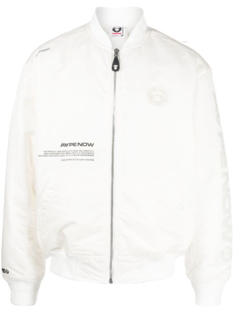 AAPE BY *A BATHING APE logo-patch zip-up bomber jacket Men