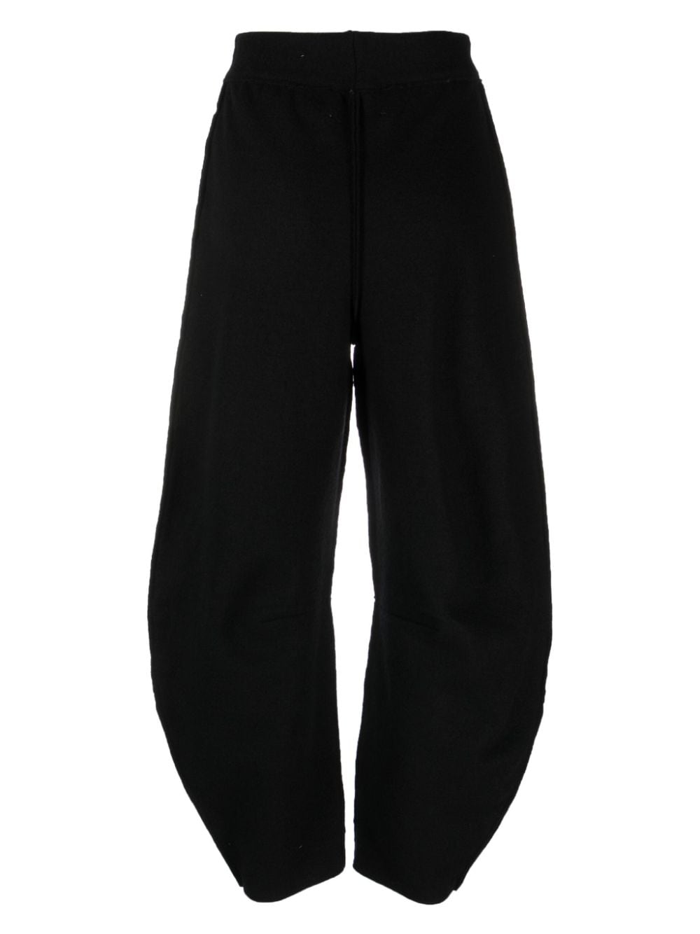 Shop Rus Yoki Tapered-leg Merino Trousers In Black