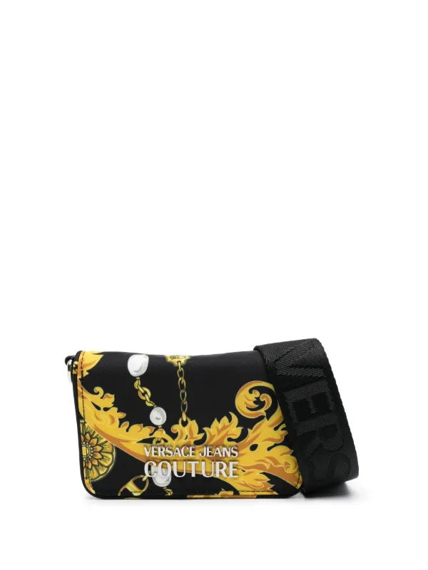 Versace Black and Gold Barocco Crossbody Bag Versace