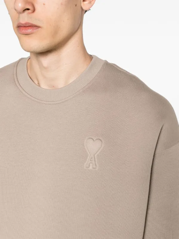 ASH Off-White Ami de Coeur Crew Neck Sweater | AMI PARIS