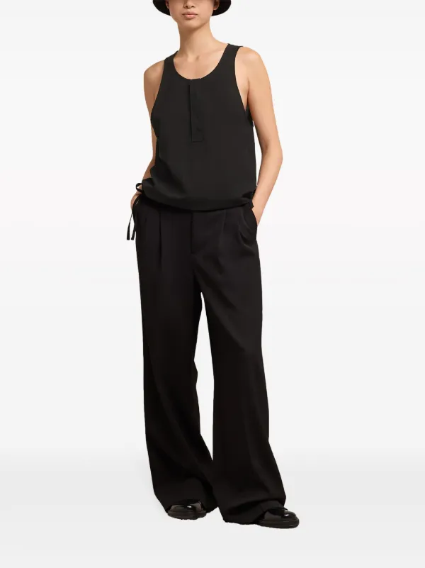 AMI Paris drawstring-hem Tank Top | Black | FARFETCH