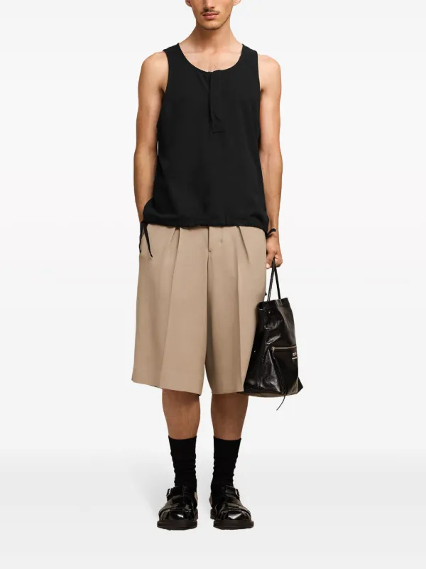 AMI Paris drawstring-hem Tank Top | Black | FARFETCH