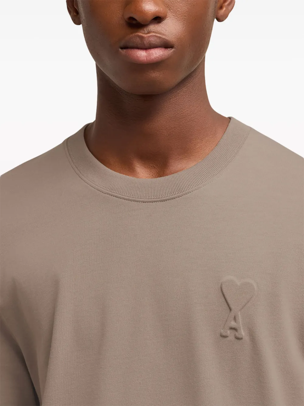 T-shirt stretch avec bijou doré - Marron