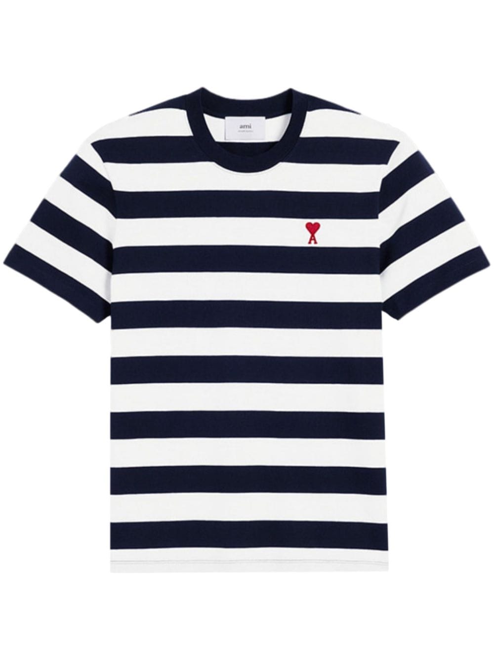 Shop Ami Alexandre Mattiussi Ami De Coeur Striped T-shirt In Black