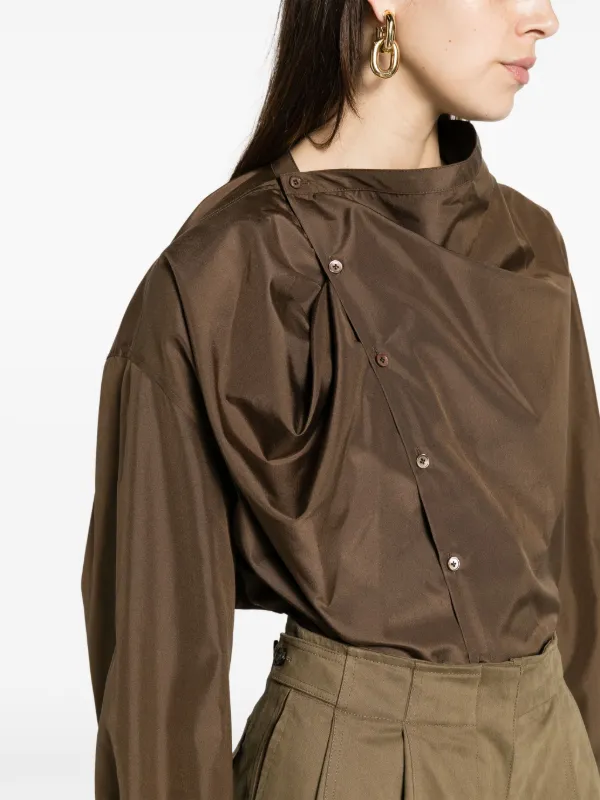 LEMAIRE Soft Collar Silk Blouse | Brown | FARFETCH