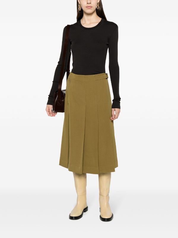LEMAIRE Pleated Wool Wrap Skirt - Farfetch