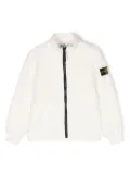 Stone Island Junior Compass-patch zip-up jacket - White
