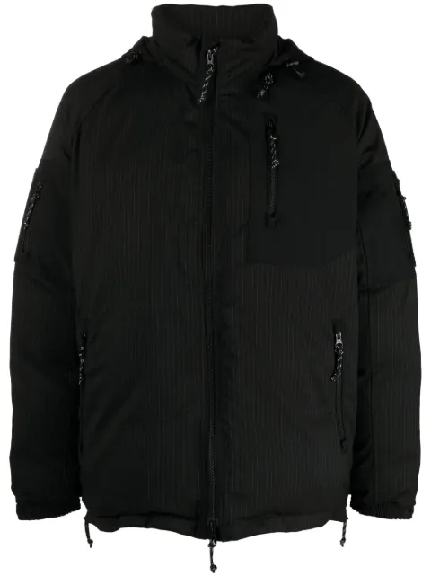 Comme des Garçons Homme جاكيت مخطط بسحاب وهودي