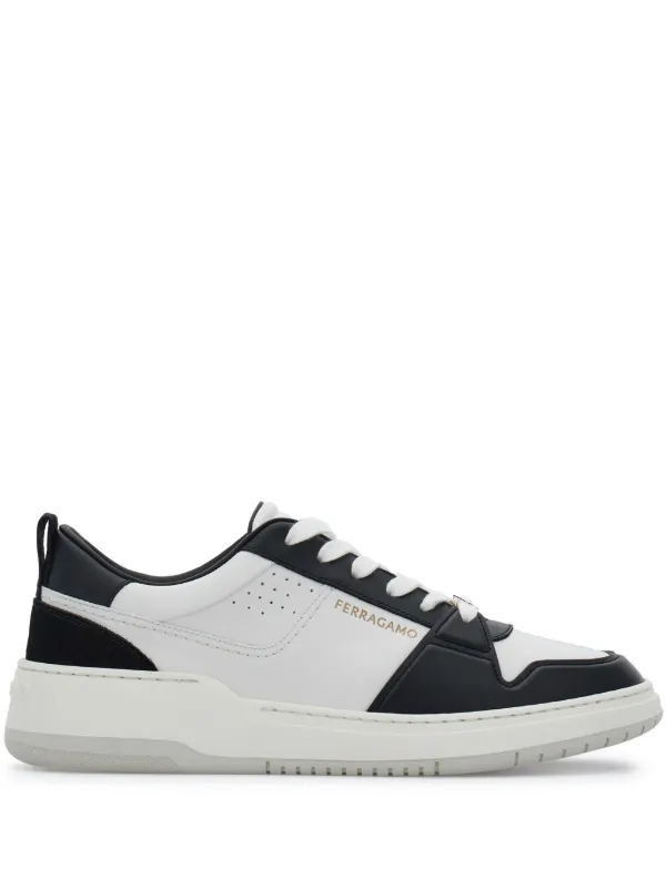 Ferragamo two tone Leather Sneakers Black FARFETCH IE