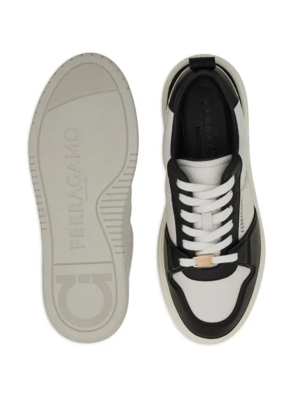 【送料&関税込】Ferragamo Two-tone Leather Sneakers Ferragamo two-tone Leather Sneakers | Black | FARFETCH ZA