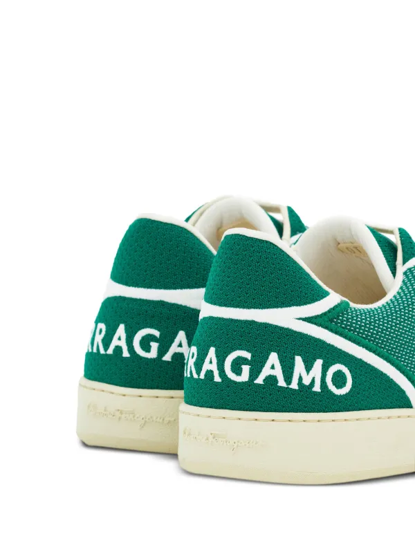 直営店☆Ferragamo☆スニーカー グリーン ロゴ お洒落 Ferragamo ロゴパネル スニーカー | グリーン | FARFETCH JP