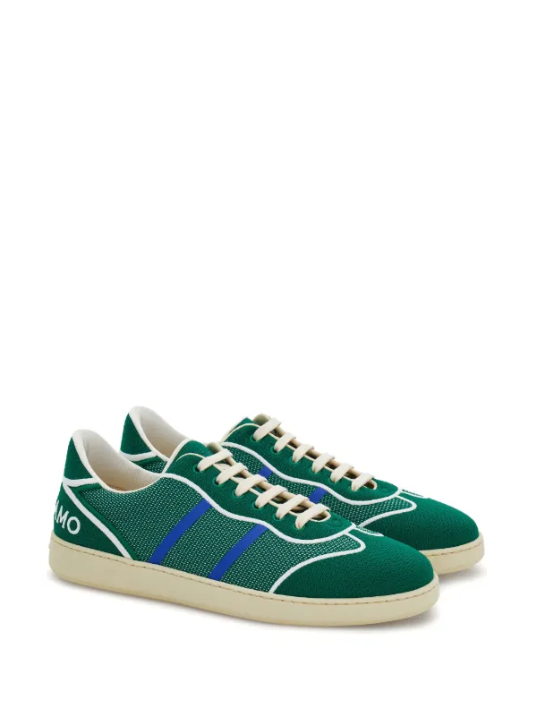 Ferragamo logo-embroidered Panelled Sneakers | Green | FARFETCH