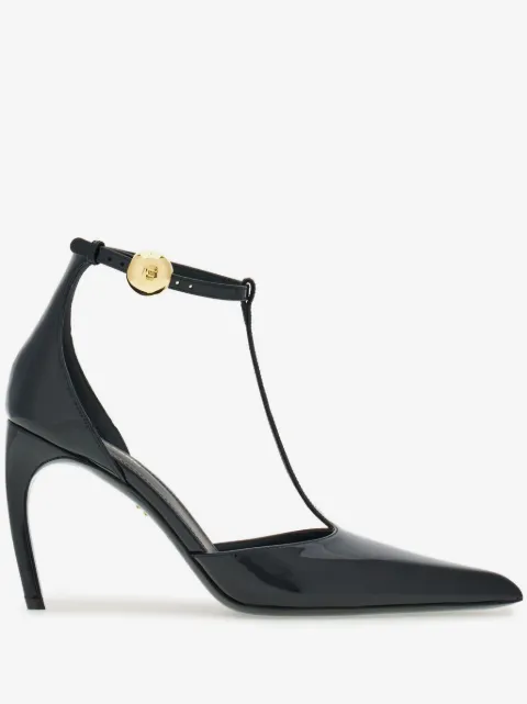 T-strap 85mm patent leather pumps