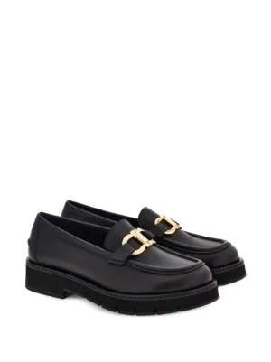 フェラガモ ガンチーニ VIGGIO フラットローファー 黒 Ferragamo