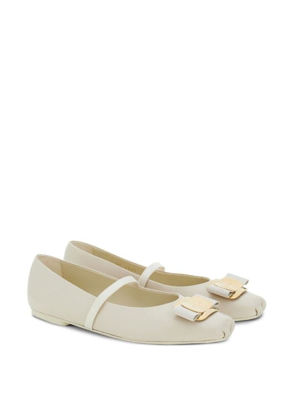 Ferragamo New Vara-bow Lambskin Ballerina Shoes - Farfetch