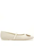 Ferragamo New Vara-bow lambskin ballerina shoes - White