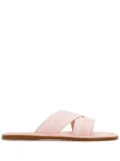 Ferragamo logo-jacquard crossover-strap slides - Pink