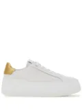 Ferragamo Wedge logo-patch leather sneakers - White