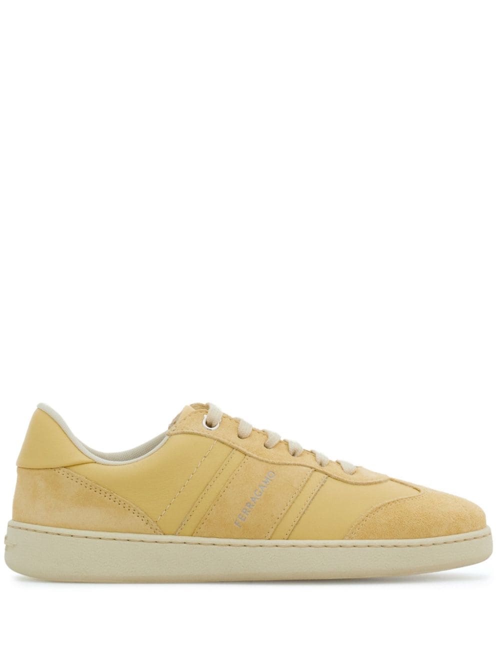 Ferragamo Woman Low-top Sneaker With Logo In Butter