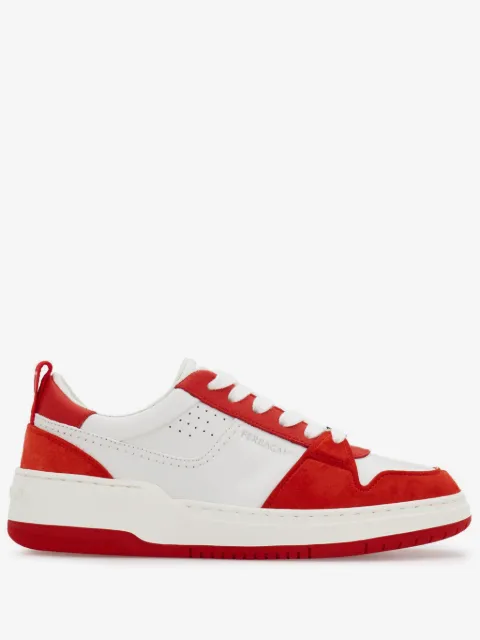 panelled leather sneakers