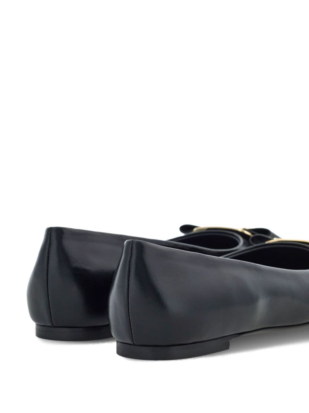 Shop Ferragamo New Vara-bow Lambskin Ballerina Shoes In Black