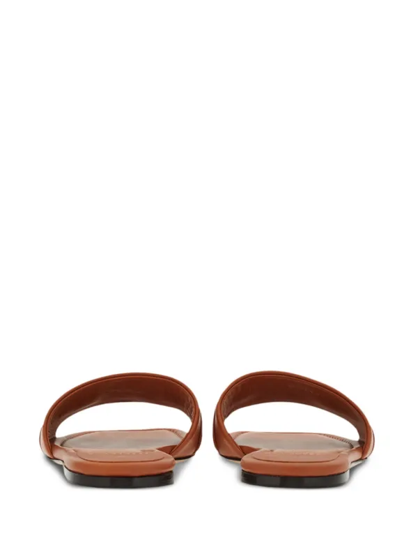 Ferragamo Gancini-buckle Leather Slides | Brown | FARFETCH