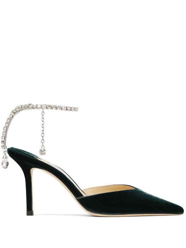 Jimmy Choo Saeda 100mm crystal-anklet Pumps - Farfetch