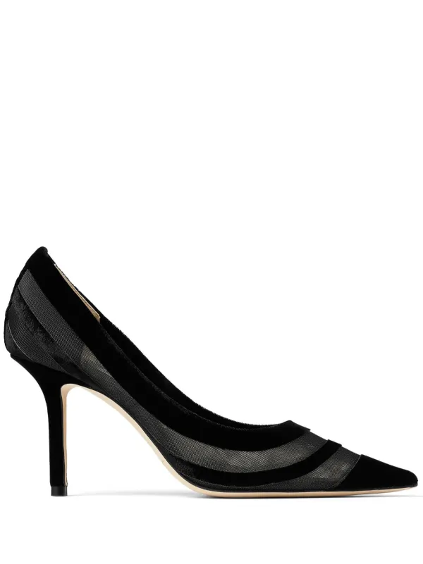 Jimmy Choo Escarpins Love 85 Mm En Mesh Noir FARFETCH TN