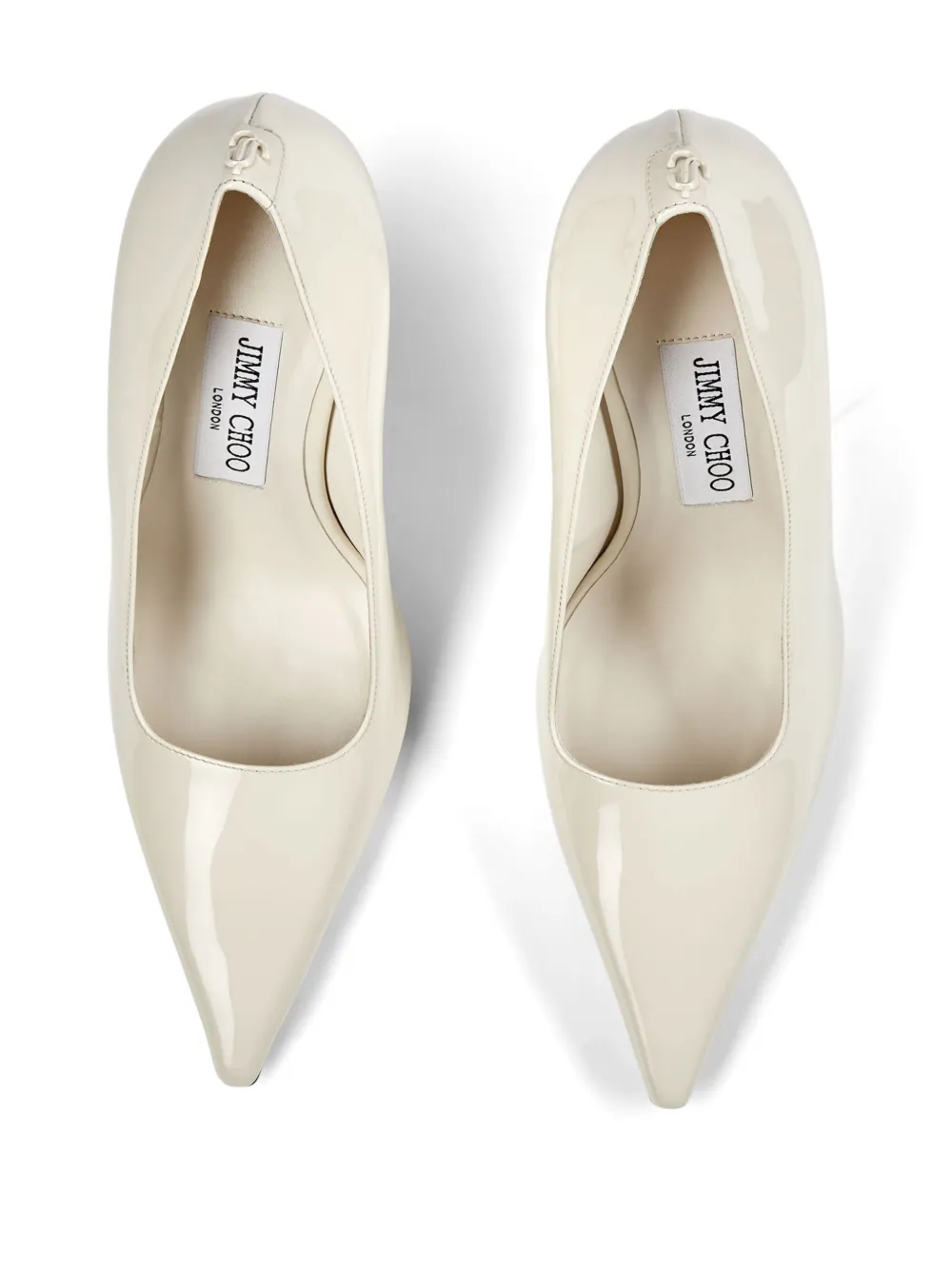 Jimmy Choo Ixia 95mm patent leather pumps White