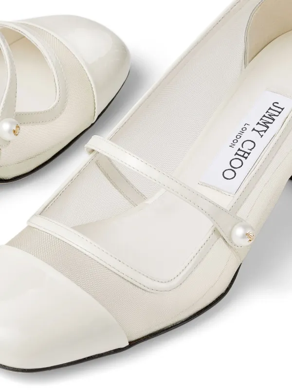 Jimmy Choo Elisa 45mm Leather Pumps | White | FARFETCH