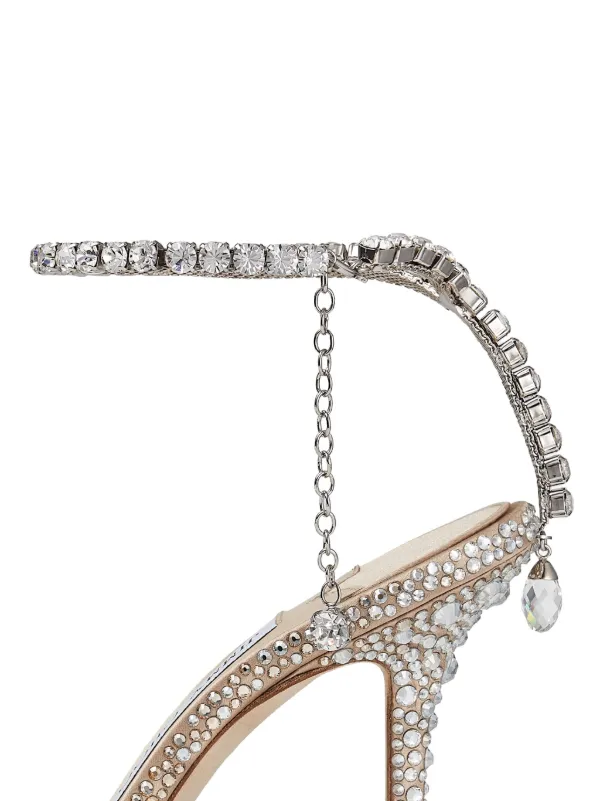Jimmy Choo 100mm Saeda crystal-embellished Pumps | Gold