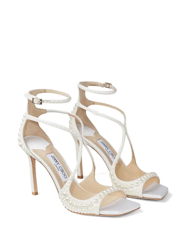 Jimmy Choo Azia 95mm pearl-embellished Sandals - Farfetch