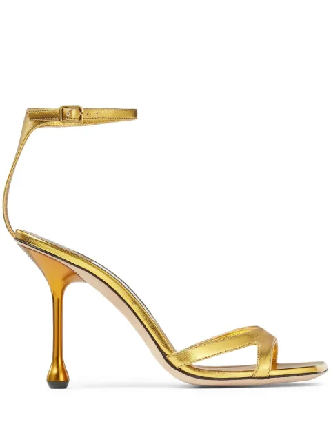 Jimmy Choo Ixia 95mm metallic leather sandals